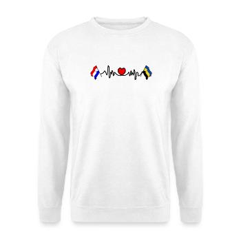 Cardio coeur Drapeau Pays-Bas, drapeau Gueldre - Sweat-shirt Unisexe - blanc - Devant