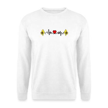 Herzfrequenz-Cardio für Flandern, Belgien - Unisex Pullover - Weiß - Vorne