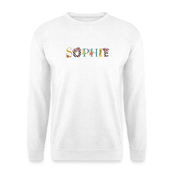 SOPHIE Name Art With Flowers Embroidered - Unisex Sweatshirt - white - Front