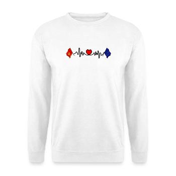 Cardio cardio Drapeau Monténégro, drapeau Europe - Sweat-shirt Unisexe - blanc - Devant