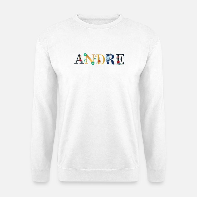 ANDRE Name mit Blumen geschmückt - Unisex Pullover - Weiß