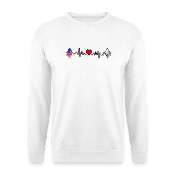 Cardio heart with USA flag and West Virginia flag - Unisex Sweatshirt - white - Front