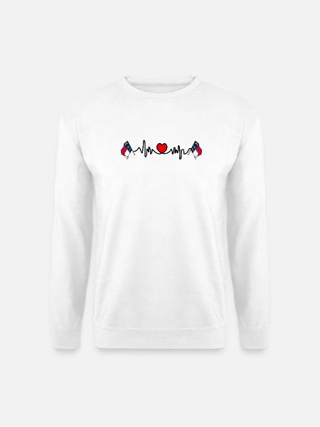 Herzfrequenz-Cardio für North Carolina - Unisex Pullover - Weiß