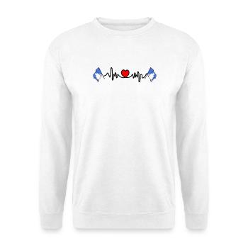 Heart rate cardio with two flags of Akershus - Unisex Sweatshirt - white - Front