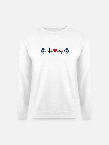 Jämtland Herzfrequenz-Design - Unisex Pullover - Weiß
