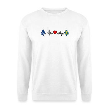 Herzfrequenz von Halland und Schweden - Unisex Pullover - Weiß - Vorne