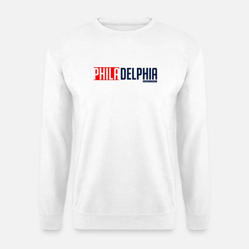 Philadelphia Skyline Silhouette Design - Unisex Pullover - Weiß