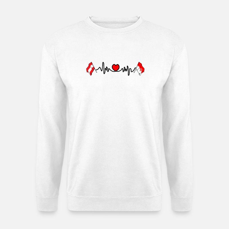 Vorarlberg-Flaggen mit Herzschlag - Unisex Pullover - Weiß