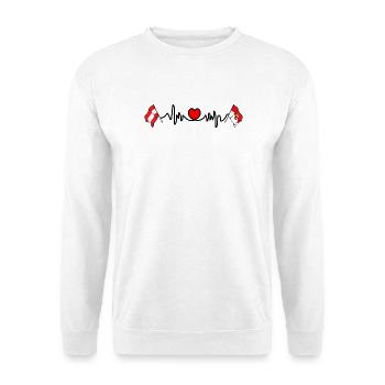 Battement de cœur du drapeau de Salzbourg - Sweat-shirt Unisexe - blanc - Devant