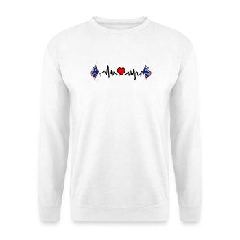 Centre-Val de Loire Battement de cœur - Sweat-shirt Unisexe - blanc - Devant