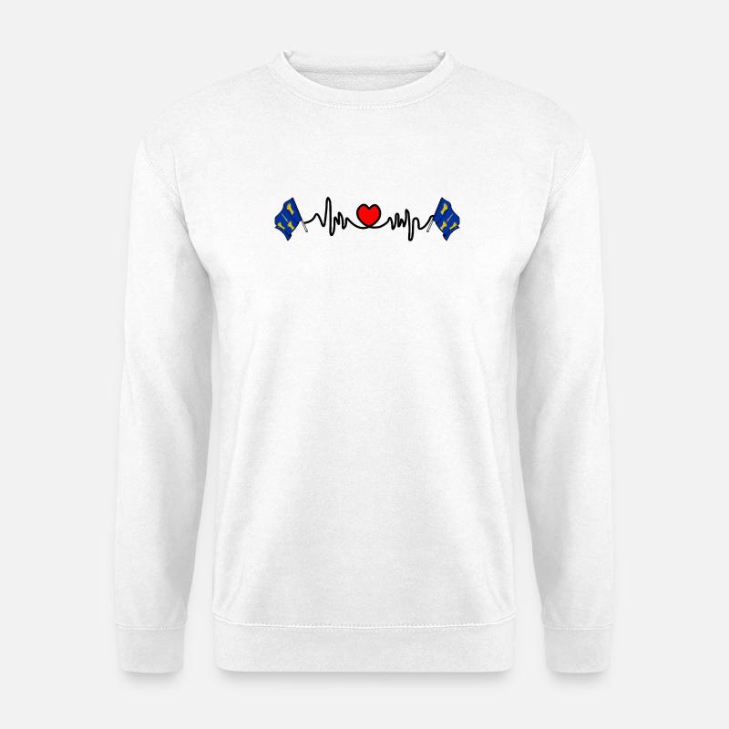 Herzschlag der Cheshire-Flagge - Unisex Pullover - Weiß