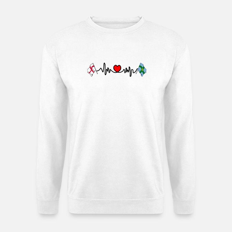 Derbyshire & England Heart - Unisex Pullover - Weiß