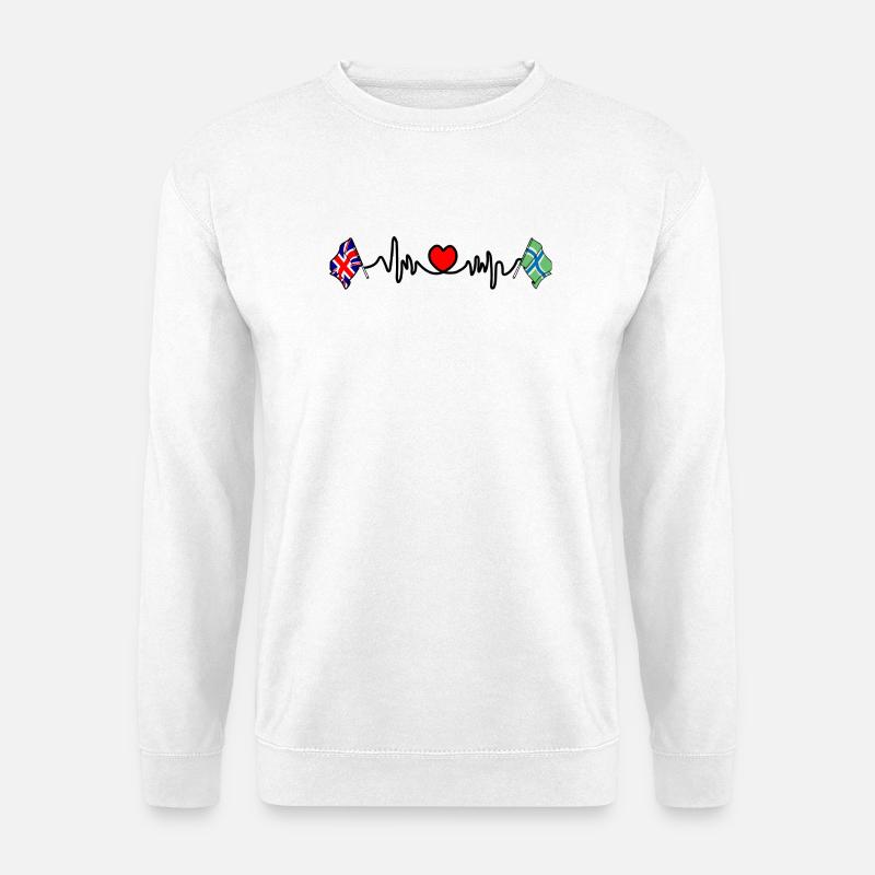 Gloucestershire & Großbritannien Herzschlag - Unisex Pullover - Weiß