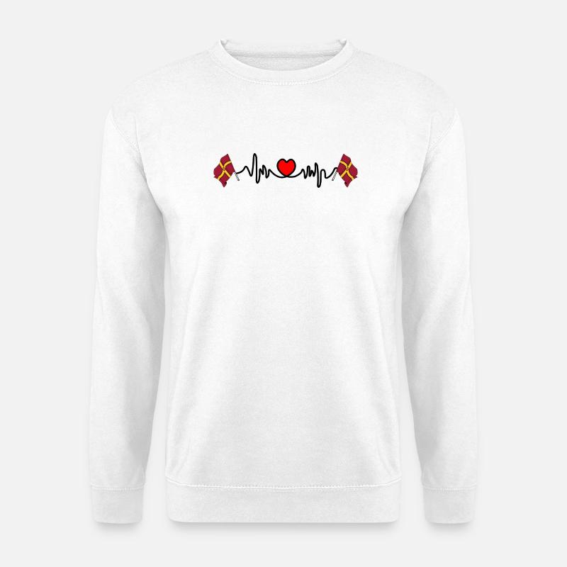 Northamptonshire-Flagge mit Herzschlag - Unisex Pullover - Weiß