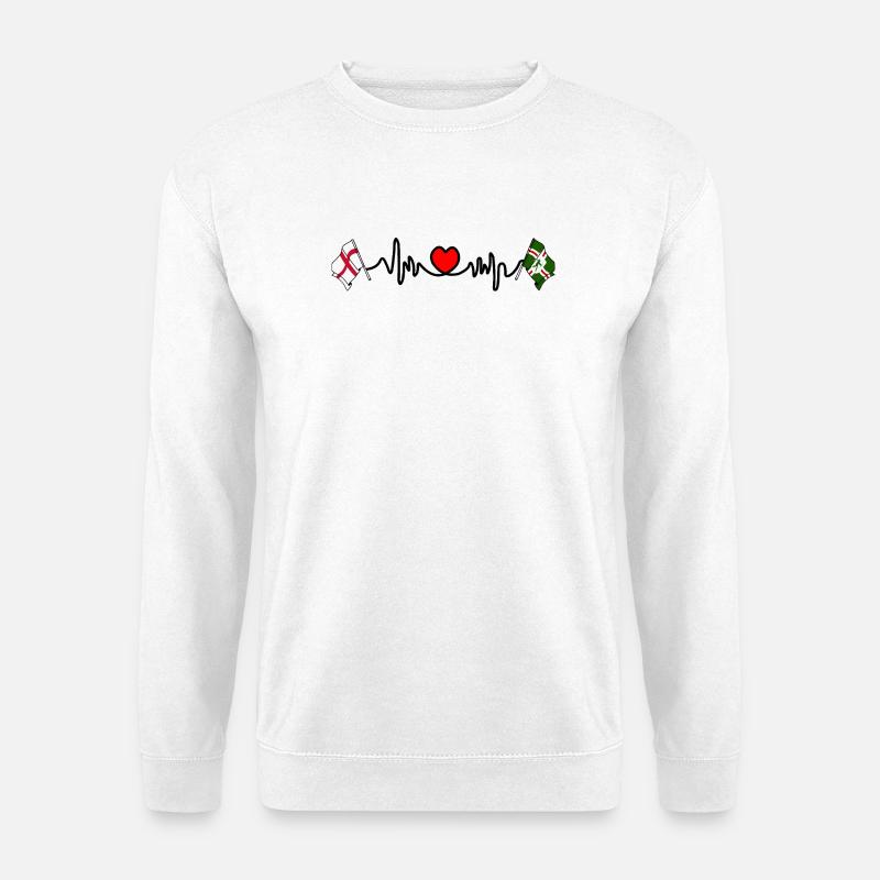 Nottinghamshire & England Herzschlag - Unisex Pullover - Weiß