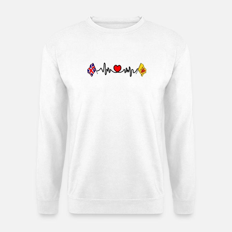Omerset-Flagge + Herzschlag + UK-Flagge - Unisex Pullover - Weiß