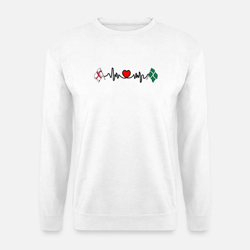 Devon & England Heartbeat - Unisex Sweatshirt - white