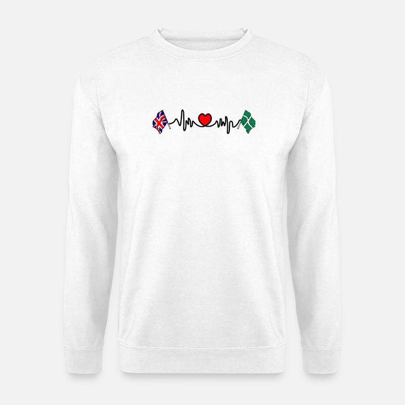 Devon & Great Britain Heartbeat - Unisex Sweatshirt - white