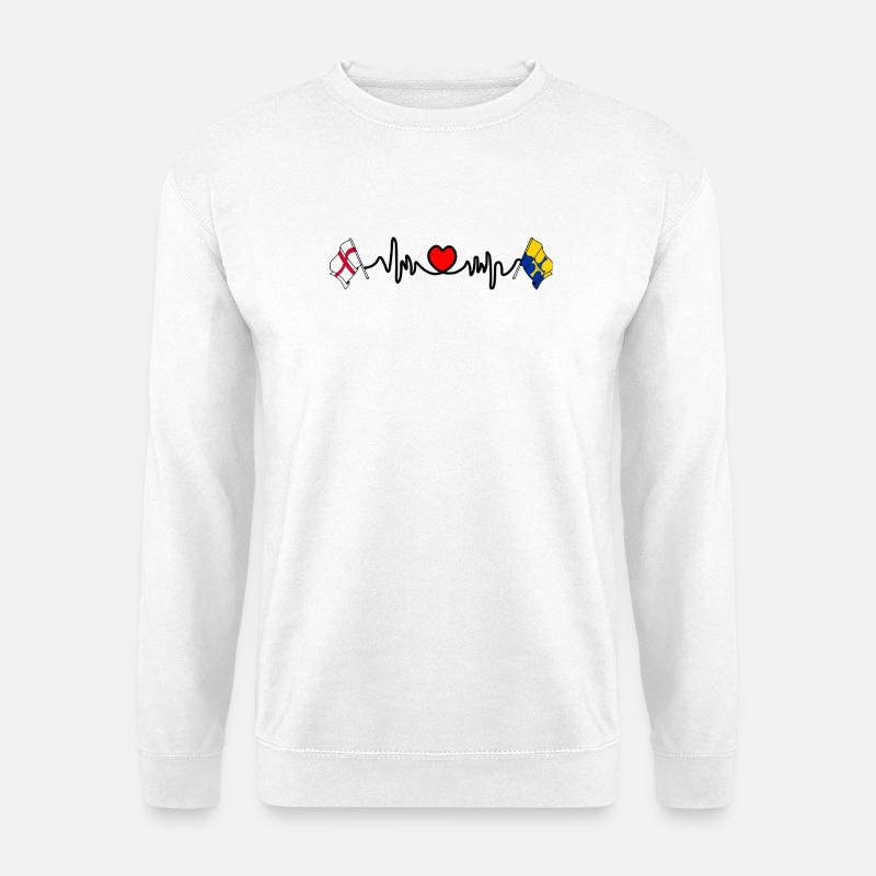 Drapeau de Durham et d’Angleterre - Sweat-shirt Unisexe - blanc