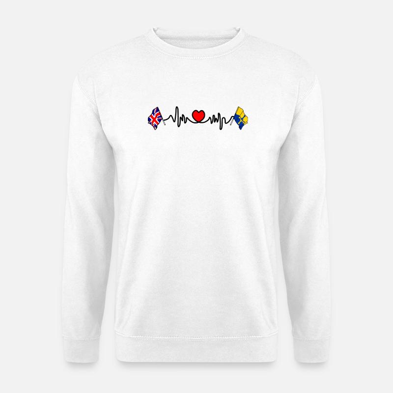 Herzfrequenz in Durham & UK - Unisex Pullover - Weiß