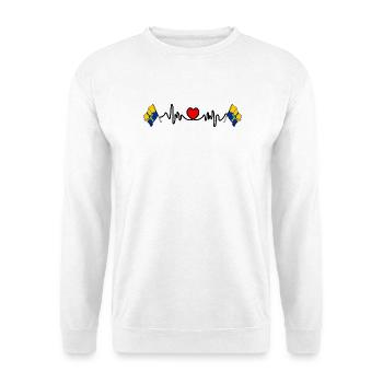 Drapeau de Durham avec battement de cœur - Sweat-shirt Unisexe - blanc - Devant