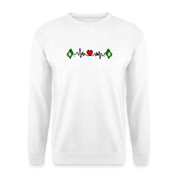 Drapeau du North Yorkshire avec battement de cœur et cœur - Sweat-shirt Unisexe - blanc - Devant