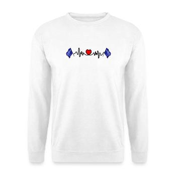 Drapeau Tyne and Wear avec battement de cœur et cœur - Sweat-shirt Unisexe - blanc - Devant