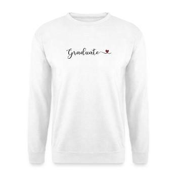 Herzdesign für Graduiertenherz - Unisex Pullover - Weiß - Vorne - Alina (178cm) & Michal (187cm)