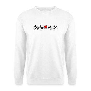 Tools with heart cardiogram - Unisex Sweatshirt - white - Front