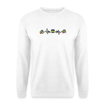 Lesbisches Herzschlag-Cardio - Unisex Pullover - Weiß - Vorne