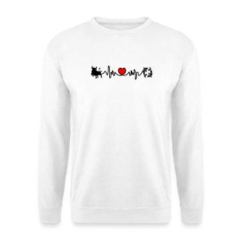 Herzfrequenz Cardio Stier Fische - Unisex Pullover - Weiß - Vorne