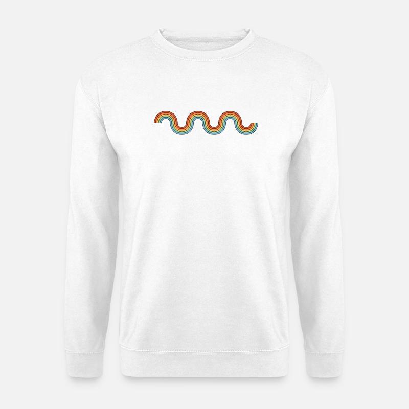 Wellen Regenbogen Retro - Unisex Pullover - Weiß