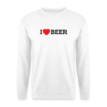 I love Beer (Farben änderbar) - Unisex Pullover - Weiß - Vorne