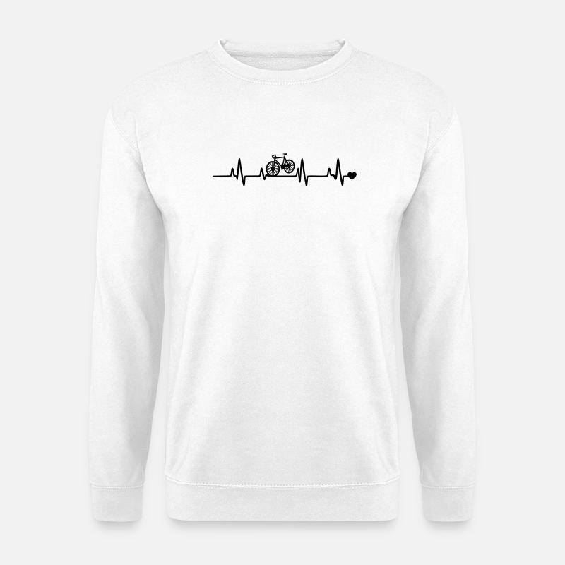 Fahrrad Herzschlag - Unisex Pullover - Weiß