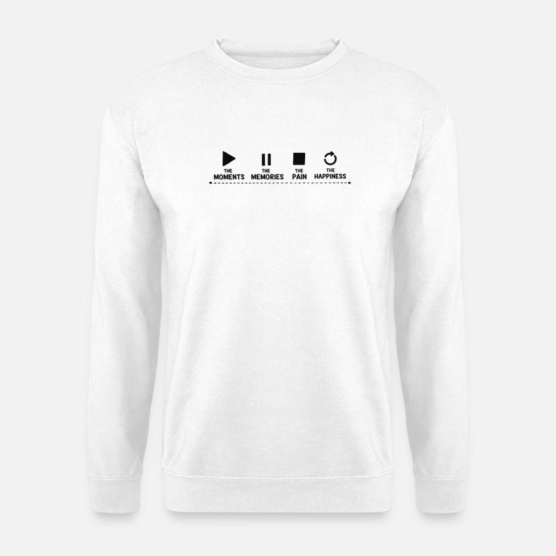 Achtsamkeit, Momente, Erinnerungen, Glück - Unisex Pullover - Weiß
