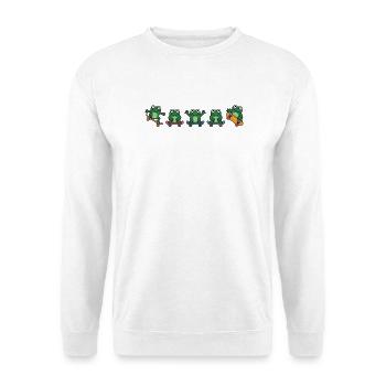 Rangée de grenouilles en skateboard - Sweat-shirt Unisexe - blanc - Devant