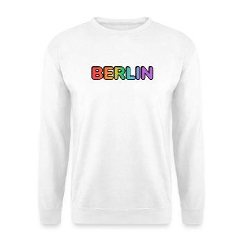 Lettres en dégradé arc-en-ciel de Berlin LGBT - Sweat-shirt Unisexe - blanc - Devant