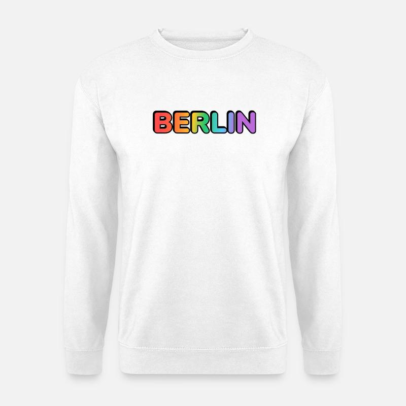 Berlin Rainbow Gradient Letters LGBT - Unisex Sweatshirt - white