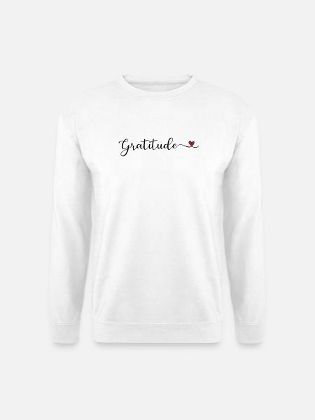 Dankbarkeit niedliches Design mit Herz - Unisex Pullover - Weiß