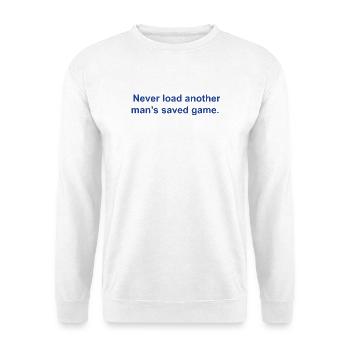 Never Load La partie sauvegardée d’un autre homme - Sweat-shirt Unisexe - blanc - Devant