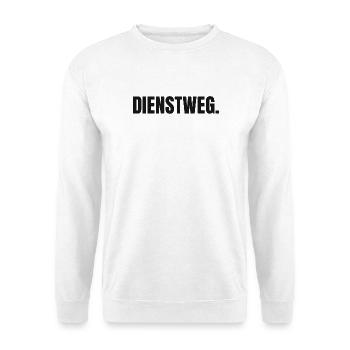 Dienstweg Shirt hell - Behörde Amt Bürokratie - Unisex Pullover - Weiß - Vorne - Alina (178cm) & Michal (187cm)