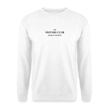 Poodle Society Logo - The Friends Club Merch - Unisex Pullover - Weiß - Vorne - Alina (178cm) & Michal (187cm)