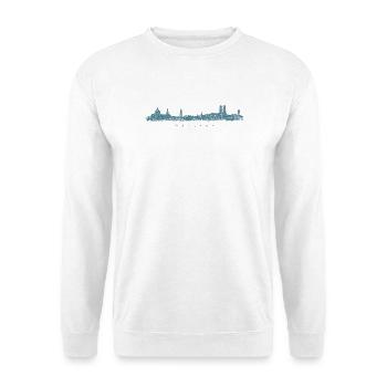 München Skyline (Vintage/Blau) - Unisex Pullover - Weiß - Vorne