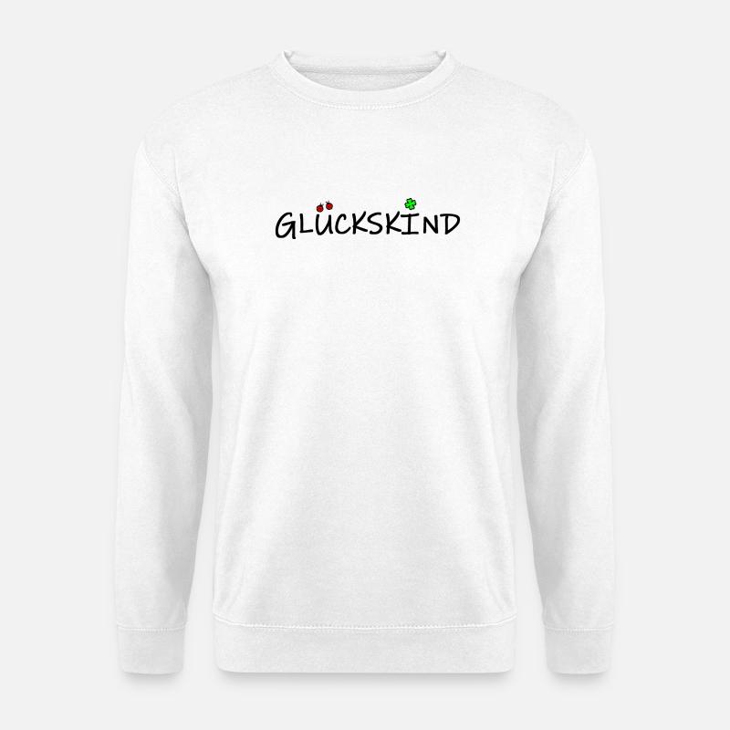 glückskind (schwarz) - Unisex Pullover - Weiß
