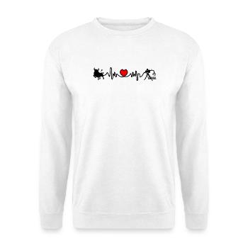 Fréquence cardiaque cardio Taureau Verseau - Sweat-shirt Unisexe - blanc - Devant