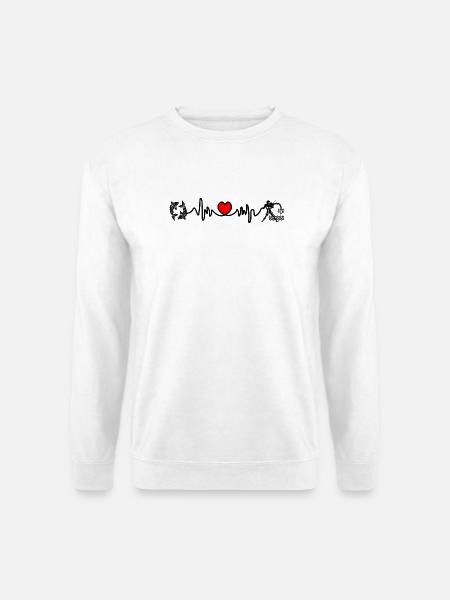 Herzfrequenz Kardio Fische Wassermann - Unisex Pullover - Weiß