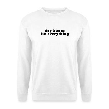 Dog Kisses Fix Everything - Chemise pour chien drôle - Sweat-shirt Unisexe - blanc - Devant