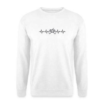 Controller Gamer ECG Heartbeat - Unisex Sweatshirt - white - Front