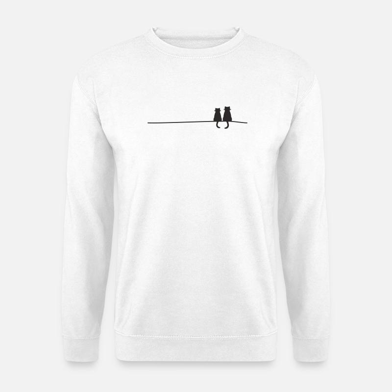 Katzensilhouetten  - Unisex Pullover - Weiß