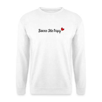 PAPY. PAPA. FÊTE DES PÈRES. BONNE FÊTE PAPY. - Sweat-shirt Unisexe - blanc - Devant